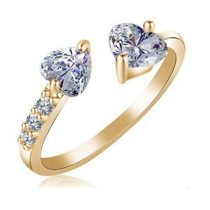 Women Alloy Crystal Gold Plated Ring